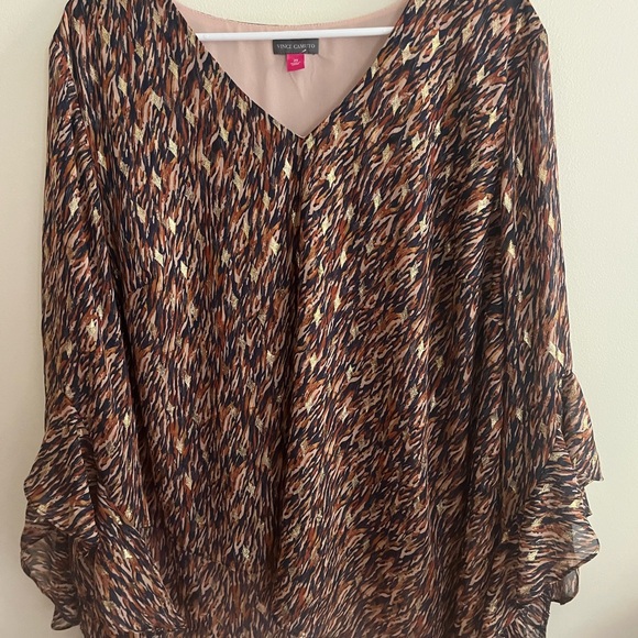 Vince Camuto Colorful Animal Print Blouse - Picture 2 of 5